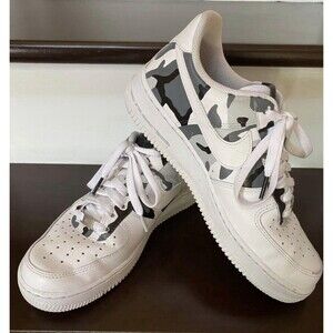 🔥RARE🔥Custom Painted Nike Air Force1 Low White Sneakers W/CAMO 9W/7.5 M